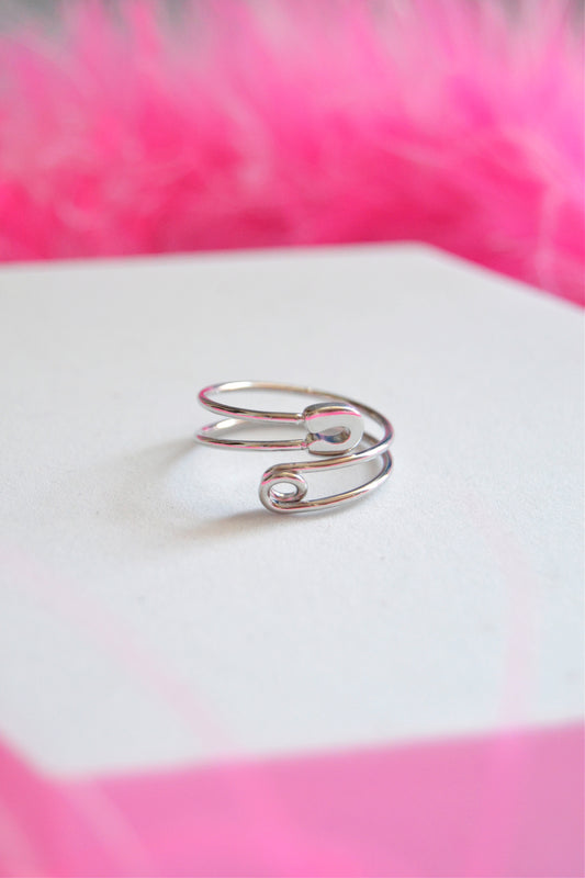 Safety Pin Stainless Steel Adjustable Ring