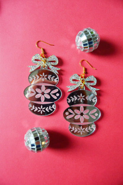 Retro Christmas Ornament Earrings