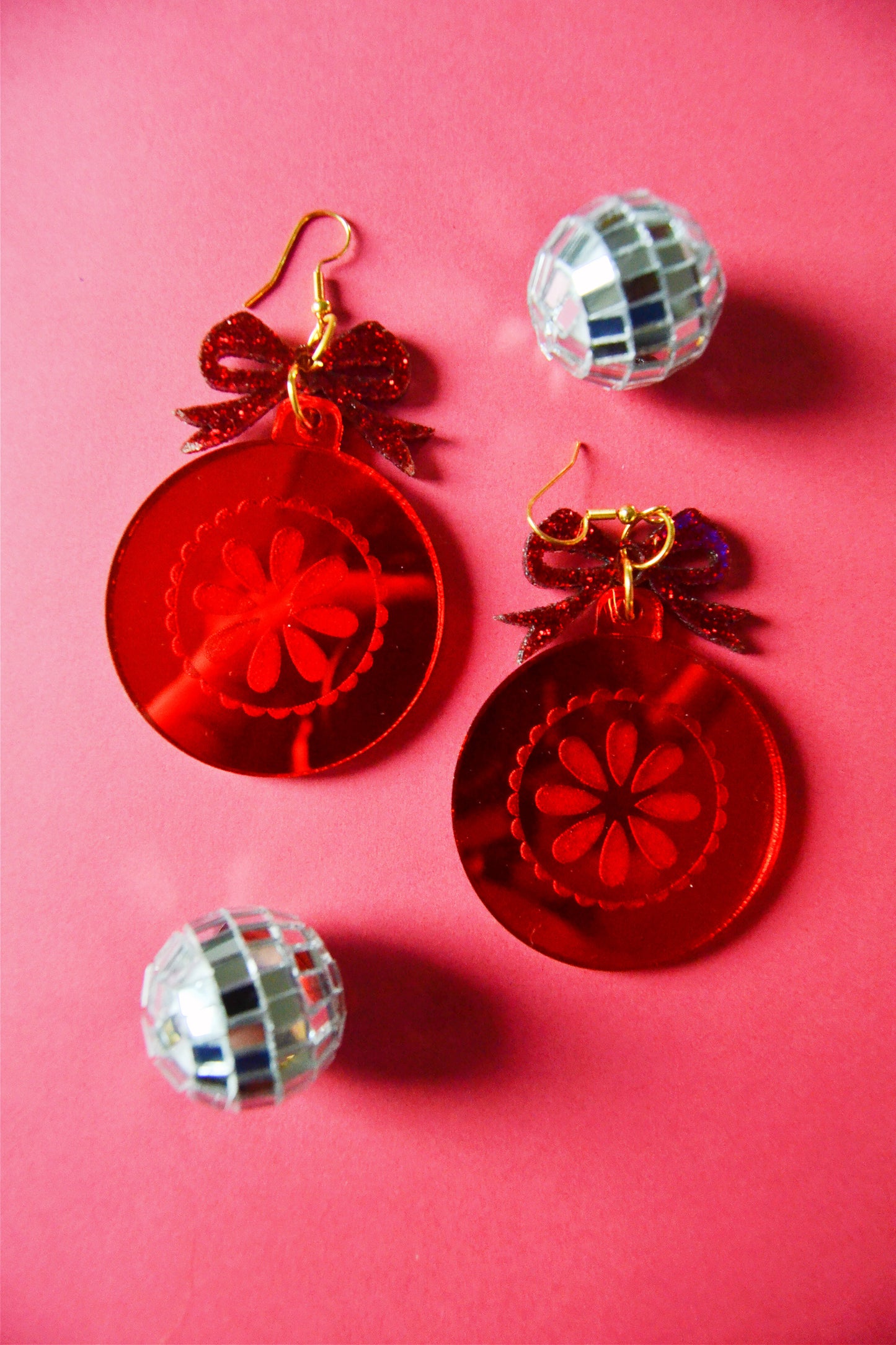 Retro Christmas Ornament Earrings
