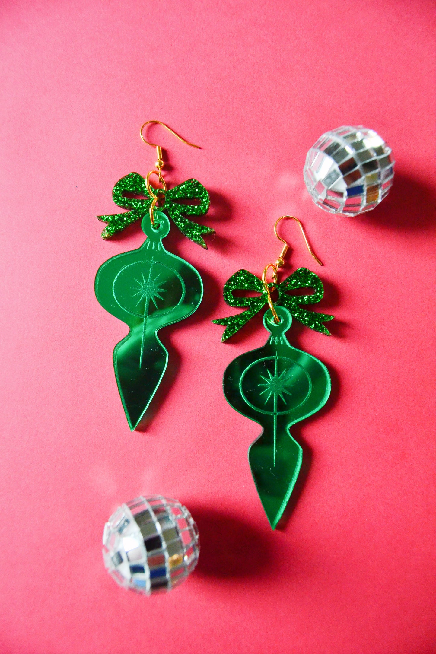 Retro Christmas Ornament Earrings