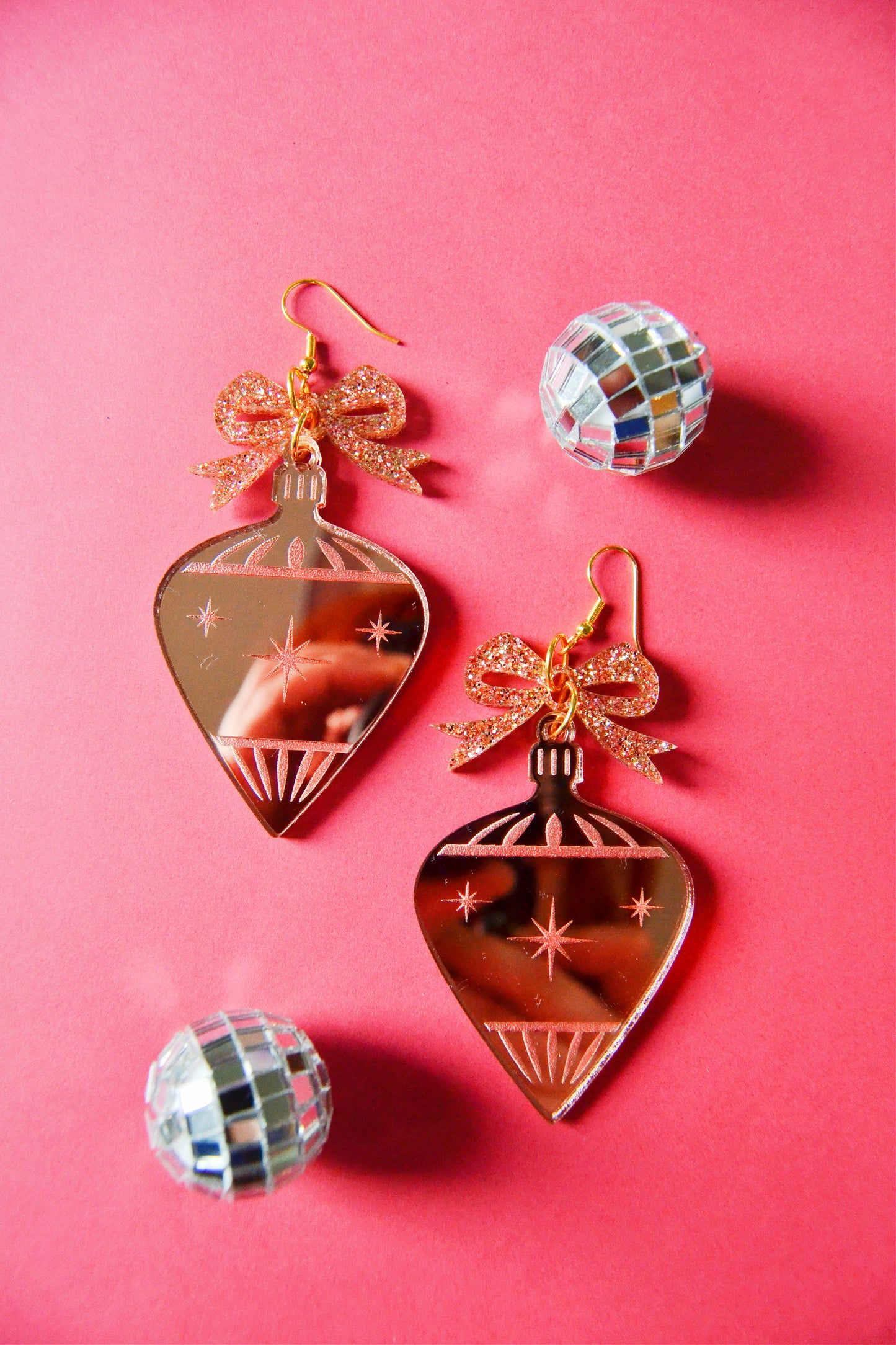 Retro Christmas Ornament Earrings