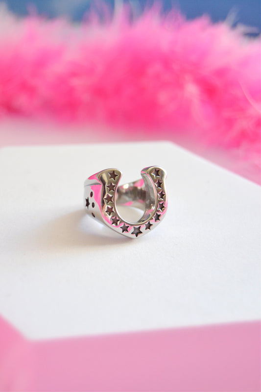 Lucky Horseshoe Stainless Steel Ring