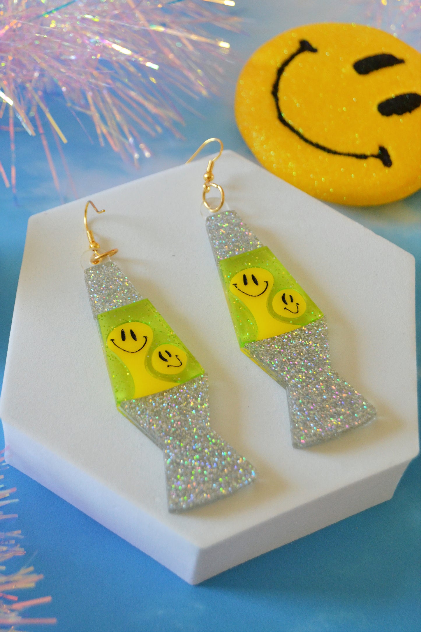 Groovy Smile Lava Lamp Earrings