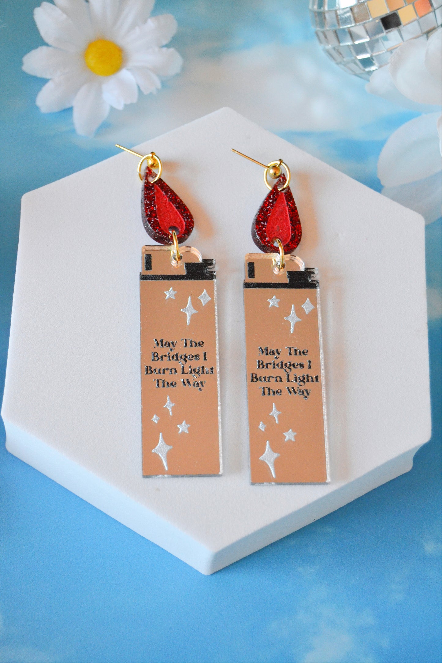 Burned Bridges Lighter Earrings