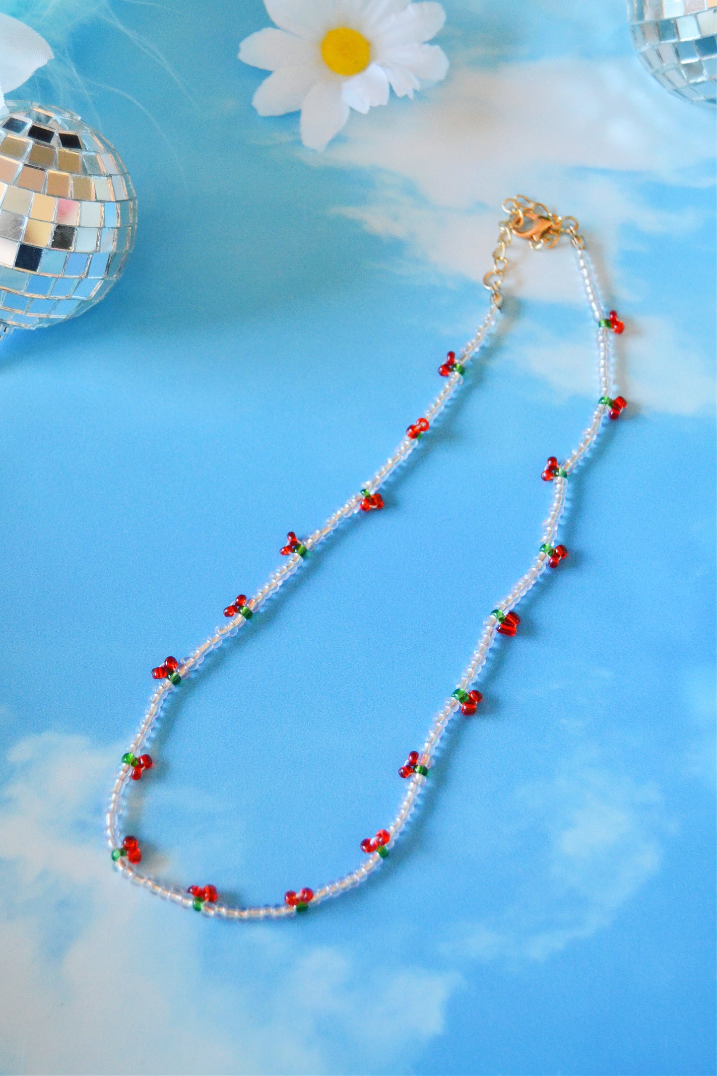 Cherry Seed Bead Choker