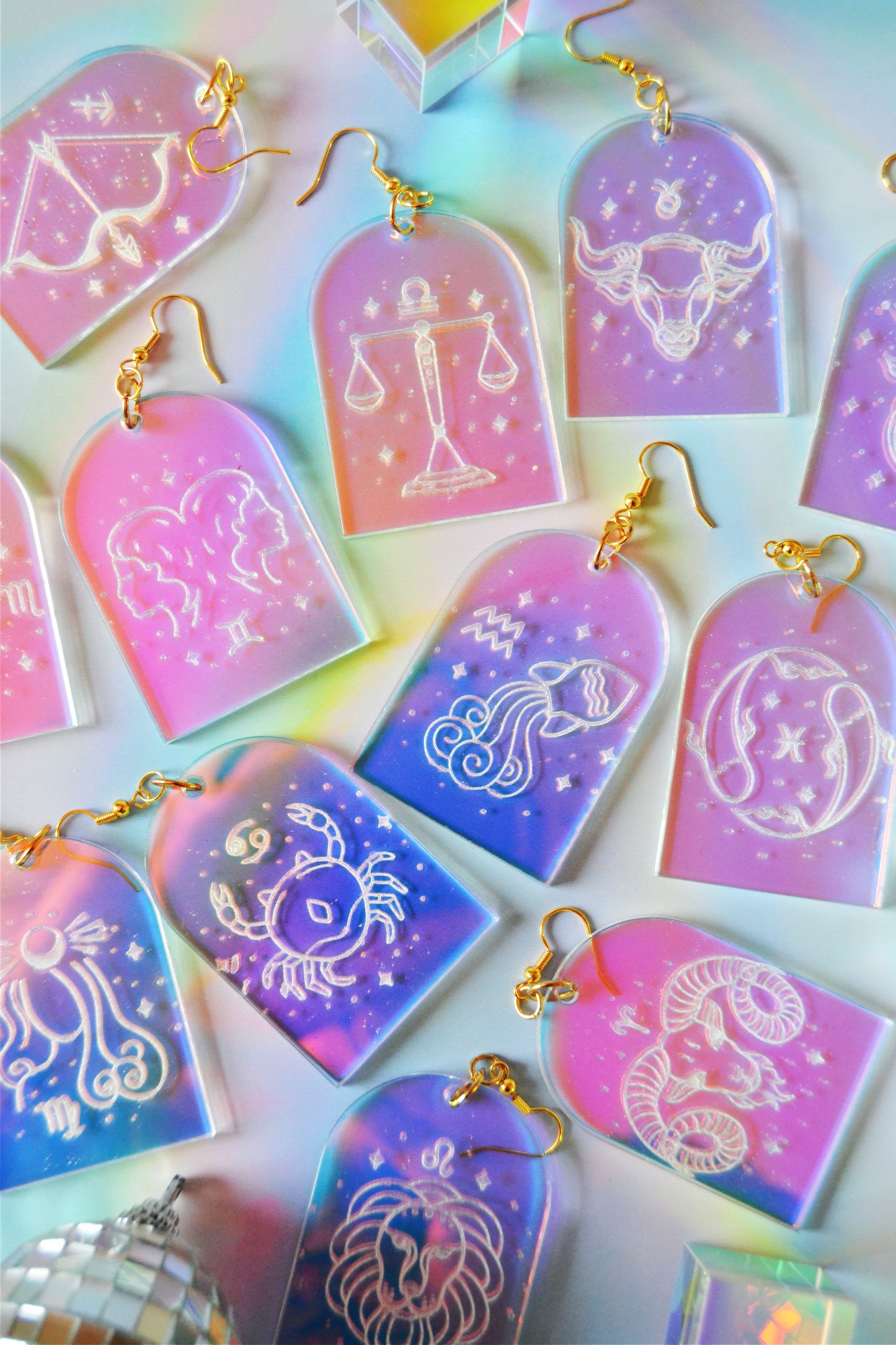 Prism Zodiac Arch Earrings