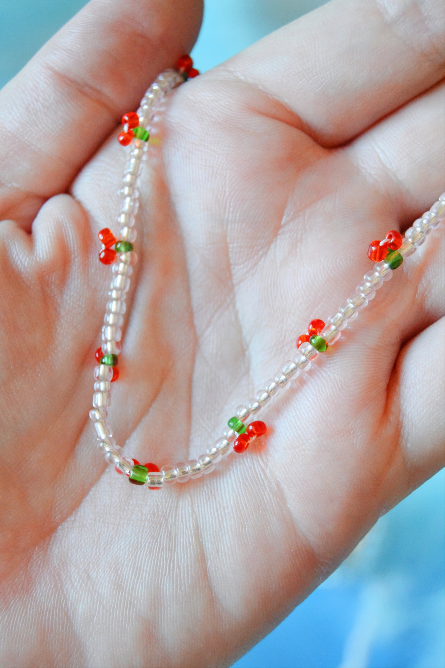 Cherry Seed Bead Choker