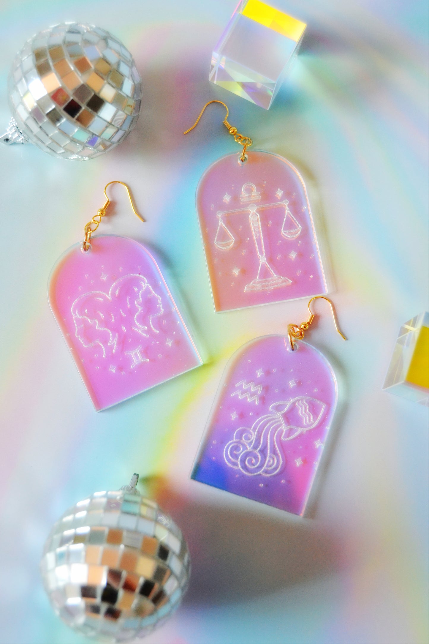 Prism Zodiac Arch Earrings