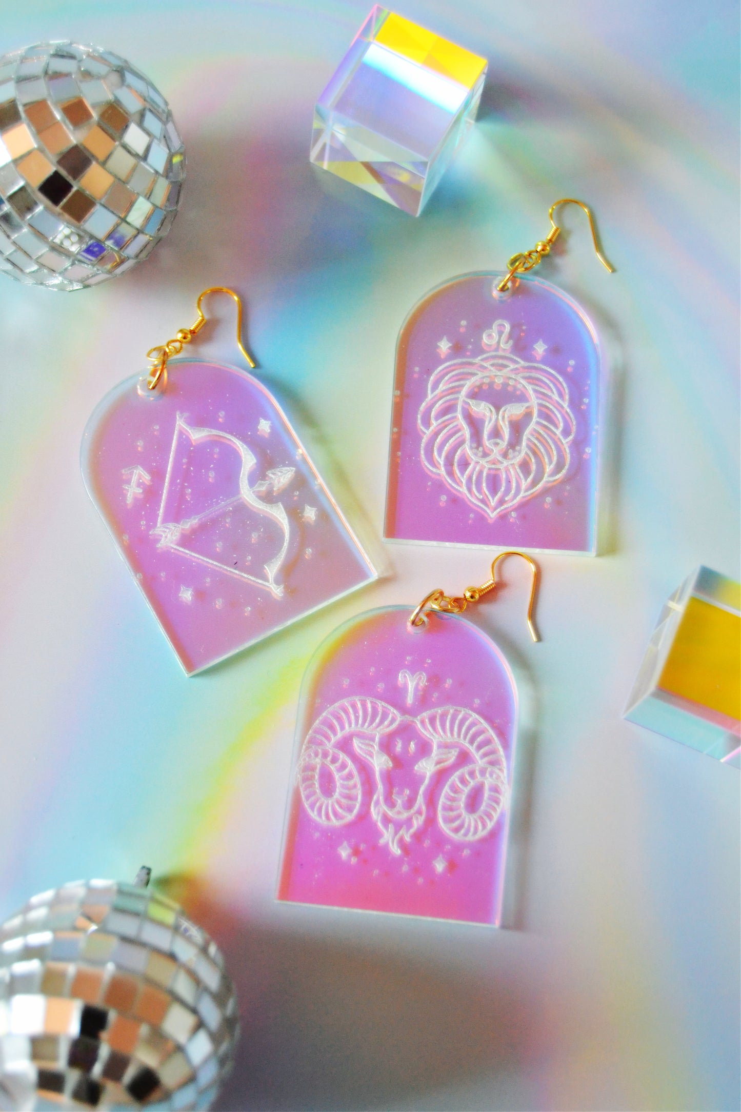 Prism Zodiac Arch Earrings