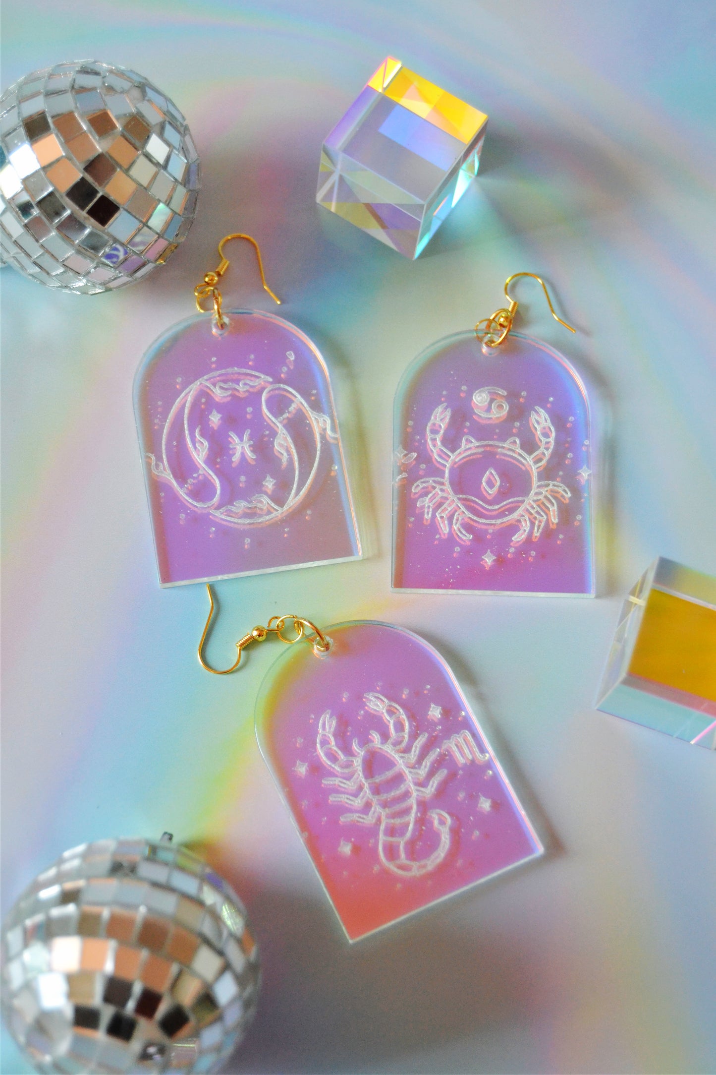 Prism Zodiac Arch Earrings