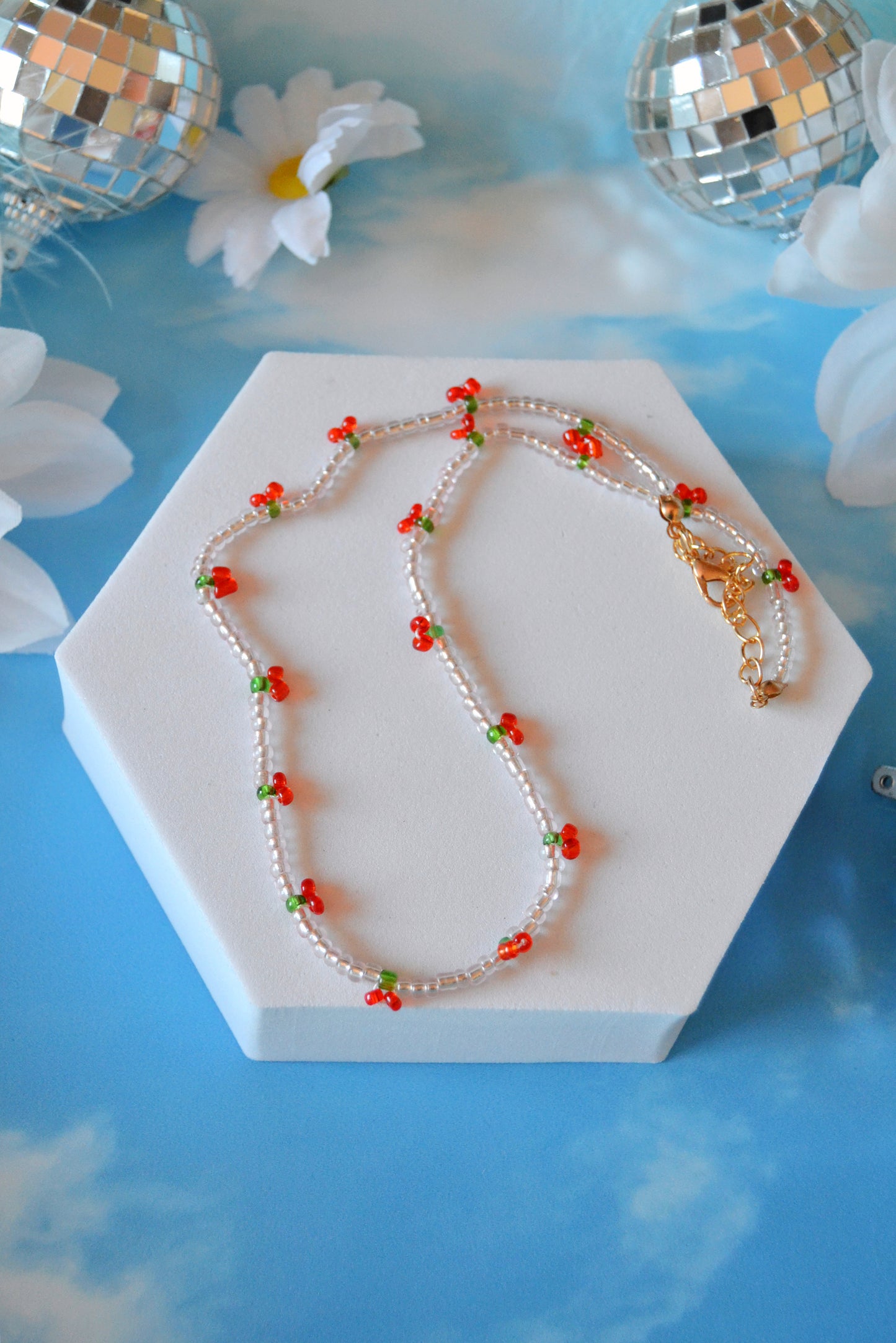 Cherry Seed Bead Choker