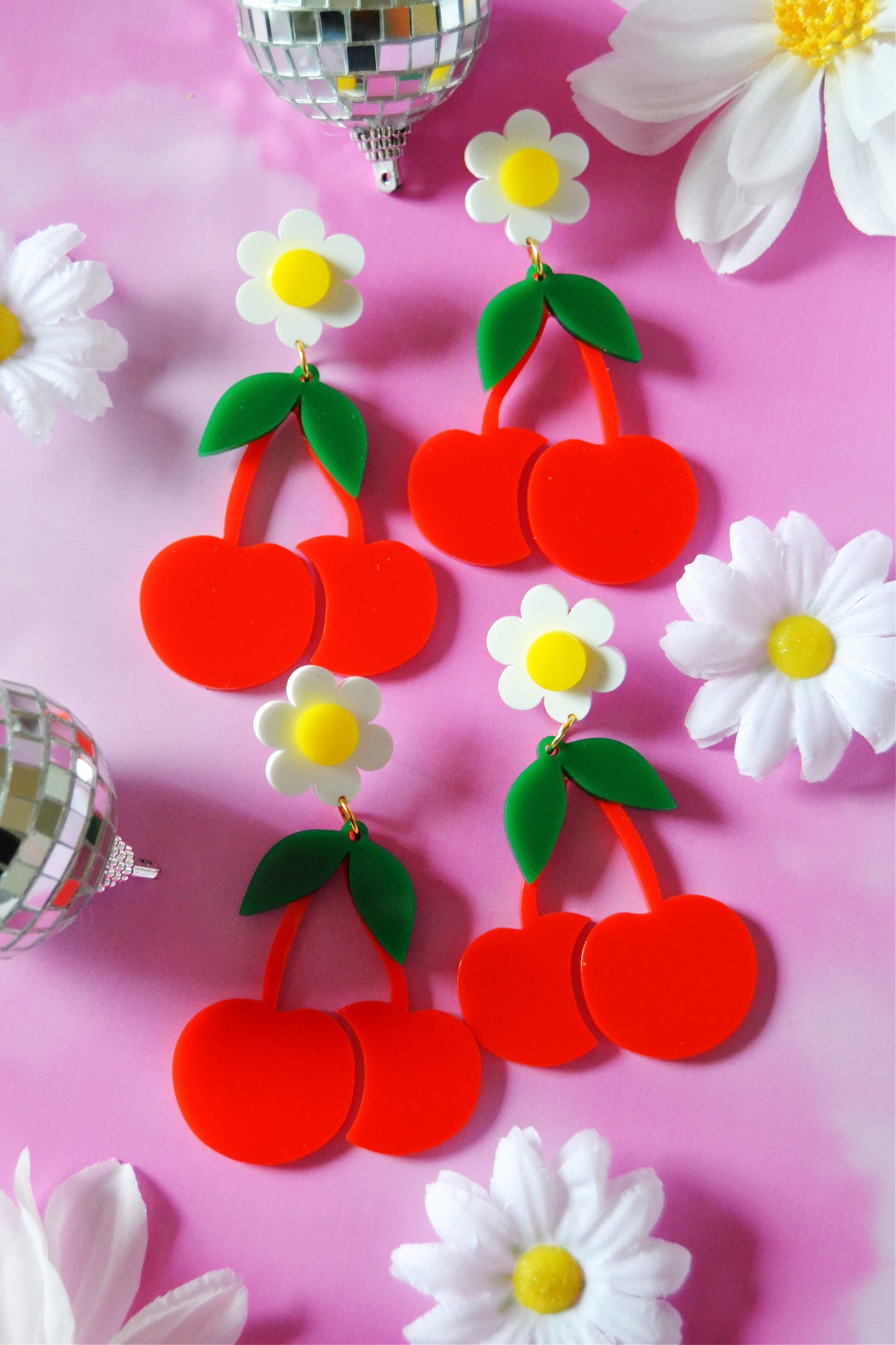 Cherry Daisy Earrings