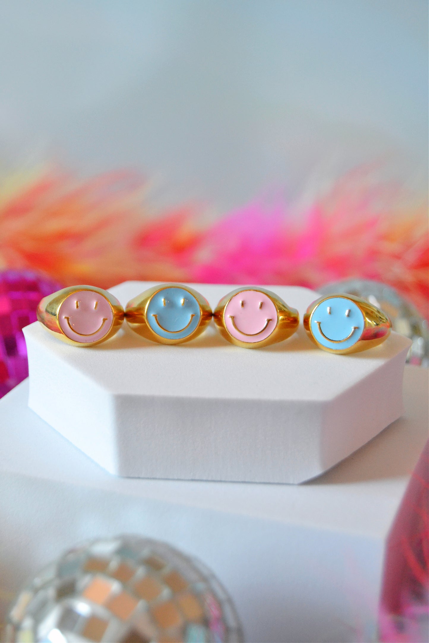 Smiley Signet Trendy Rings