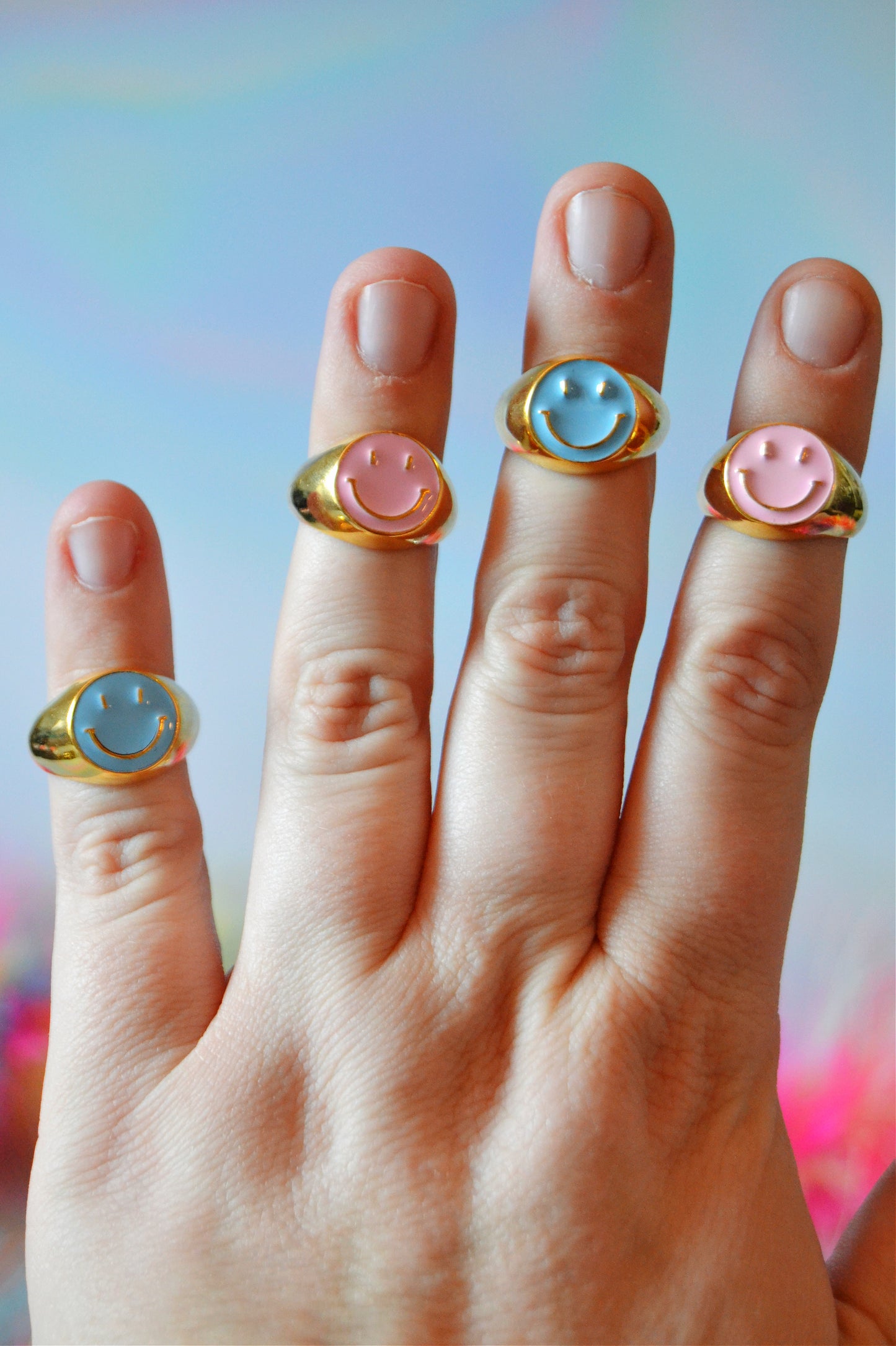 Smiley Signet Trendy Rings