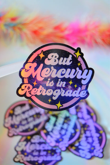 Mercury in Retrograde Holographic Sticker