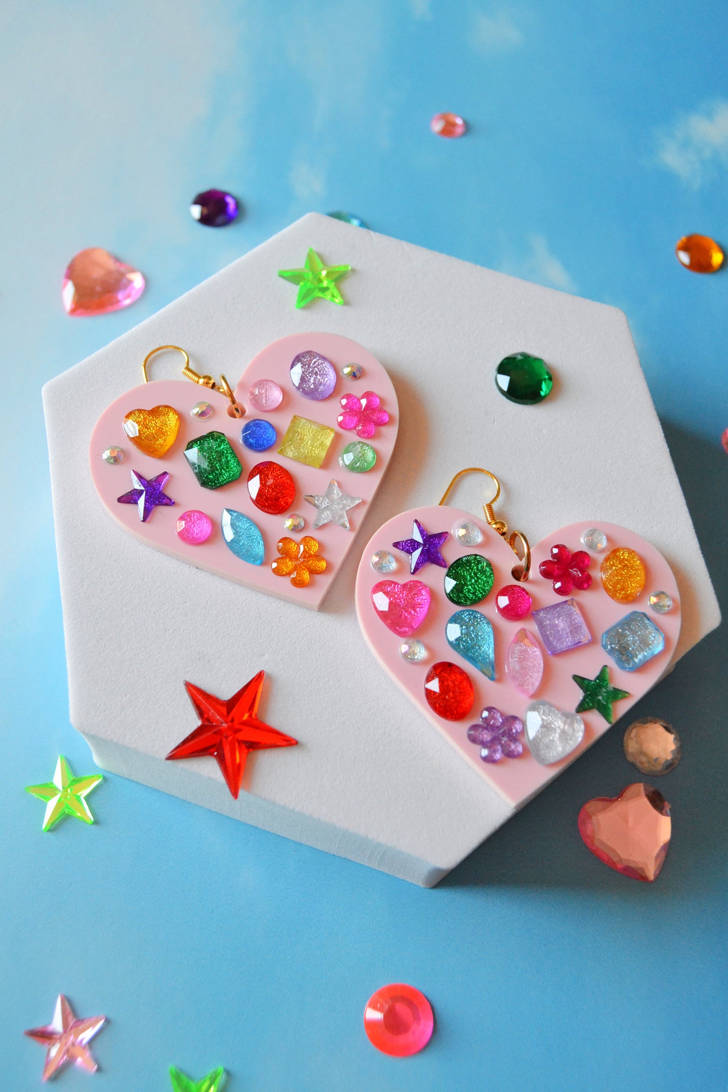 Bedazzled Heart Earrings