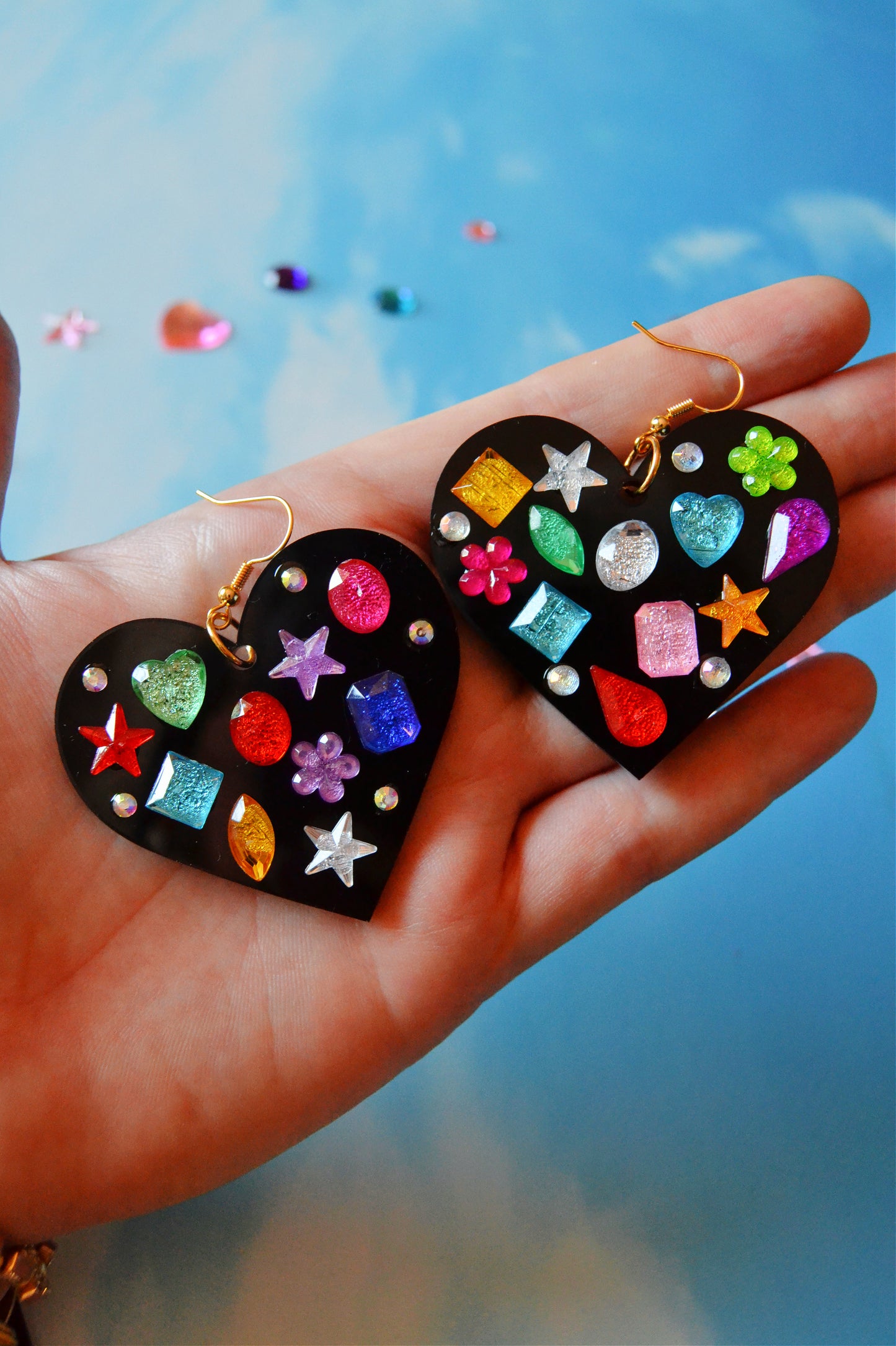 Bedazzled Heart Earrings