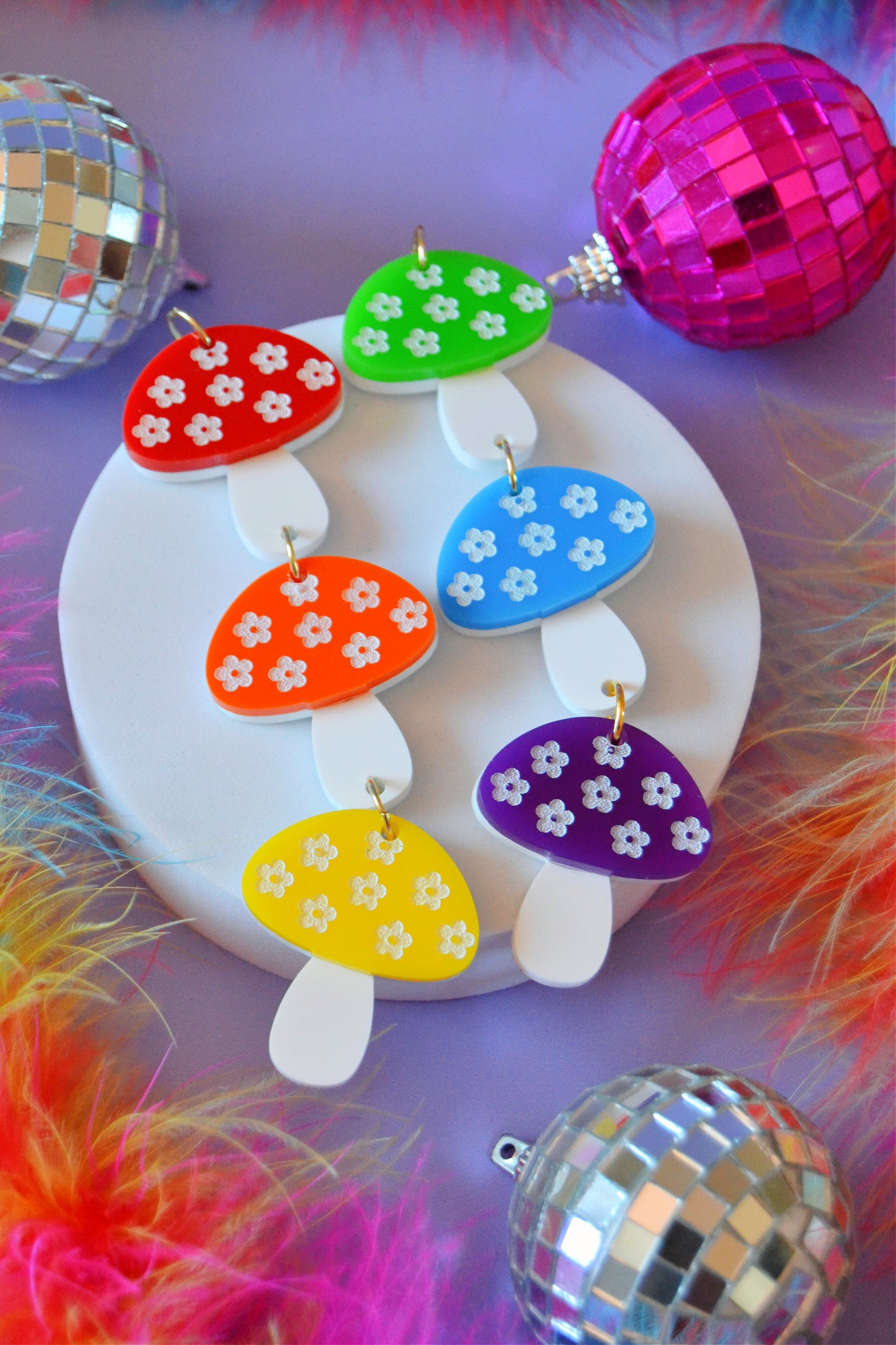 Magic Rainbow Shroom Earrings