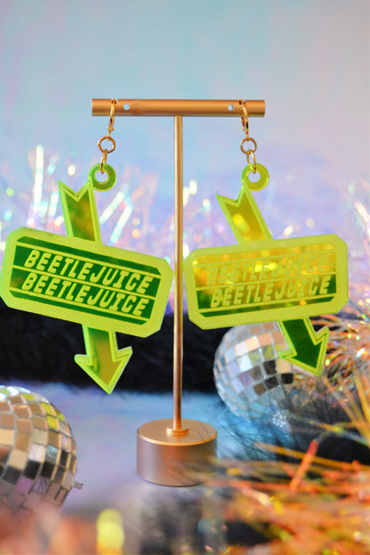 Beetlegeuse Neon Sign Earrings