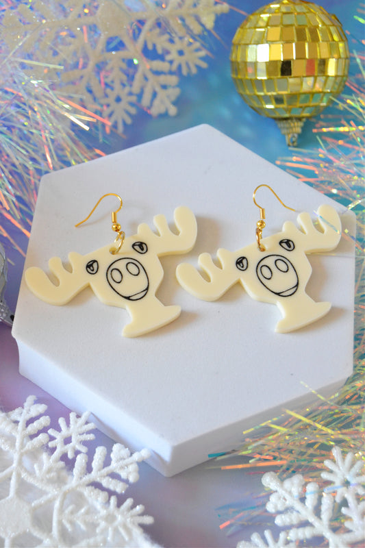 Eggnog Moose Earrings