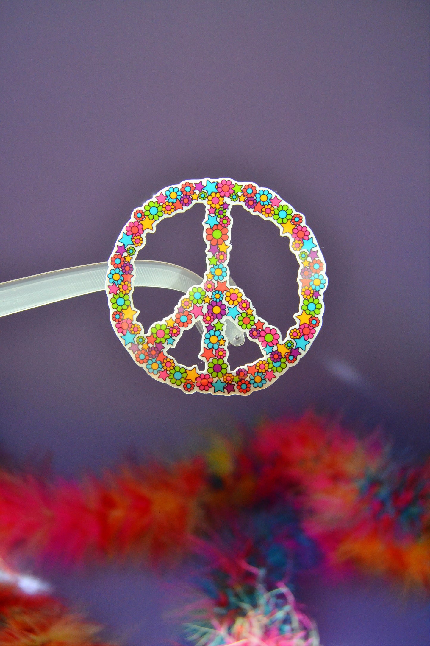 Floral Peace Sign Sticker