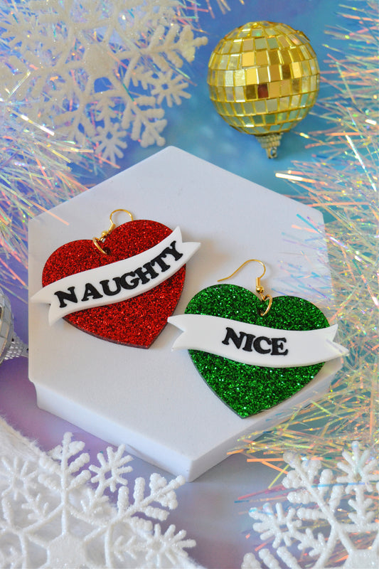 Naughty n Nice Heart Earrings