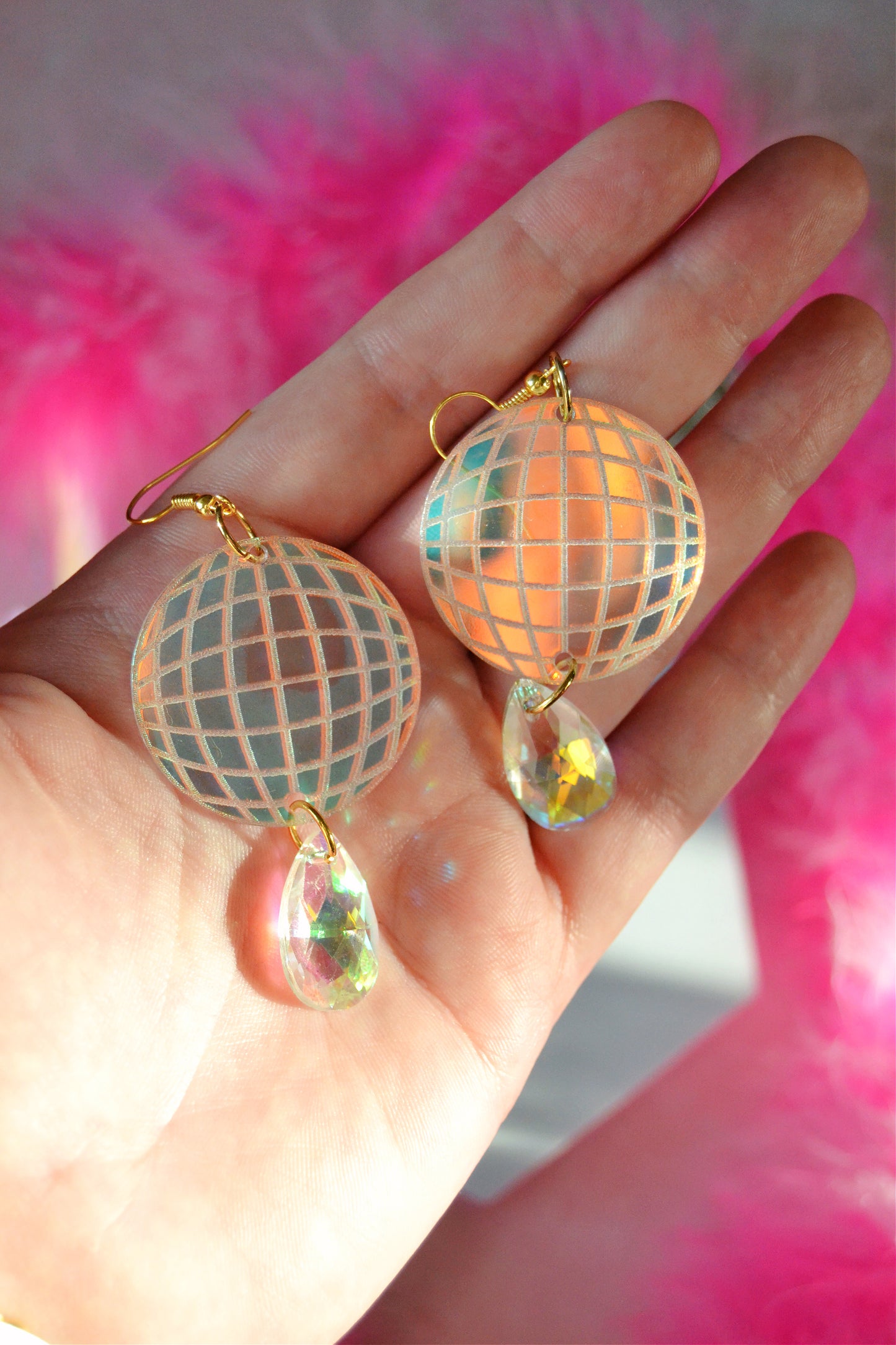 Mini Disco Ball Suncatcher Earrings