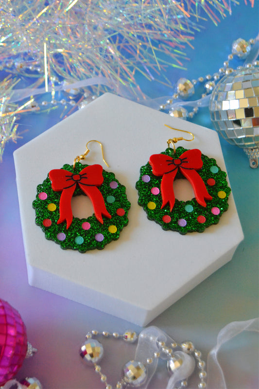 Christmas Wreath Earrings