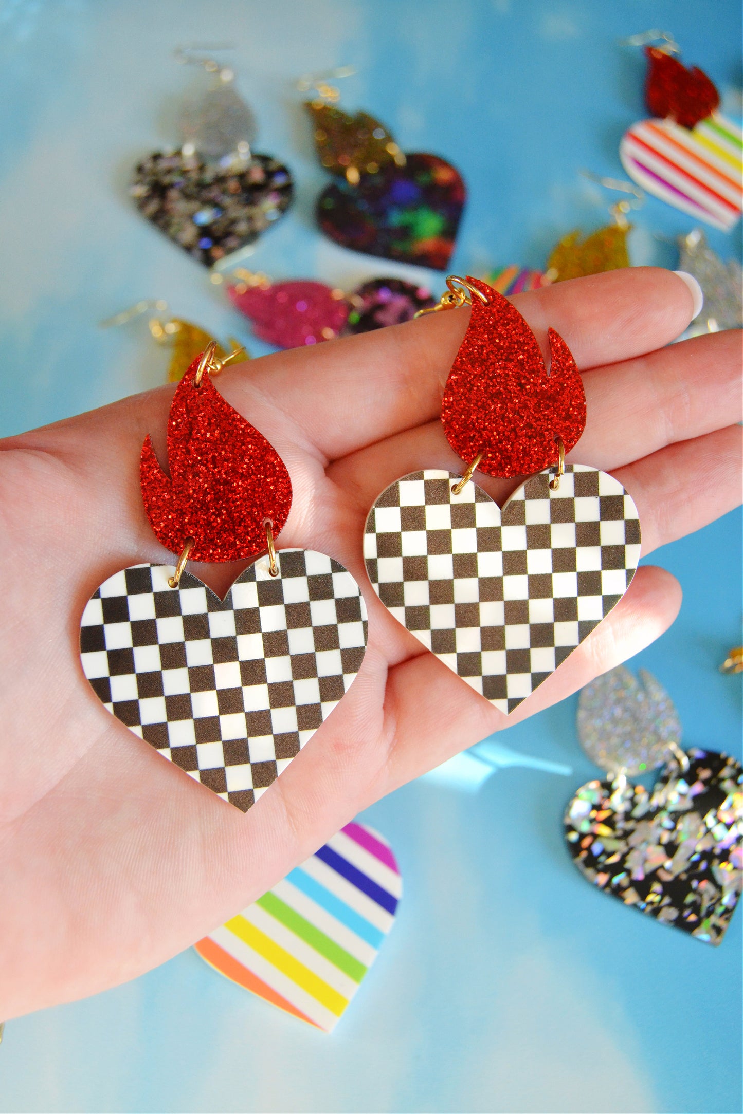 Flaming Hearts Earrings