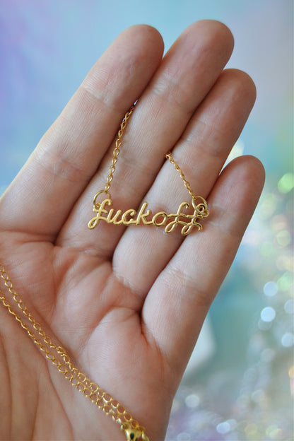 F*ck Off Nameplate Necklace
