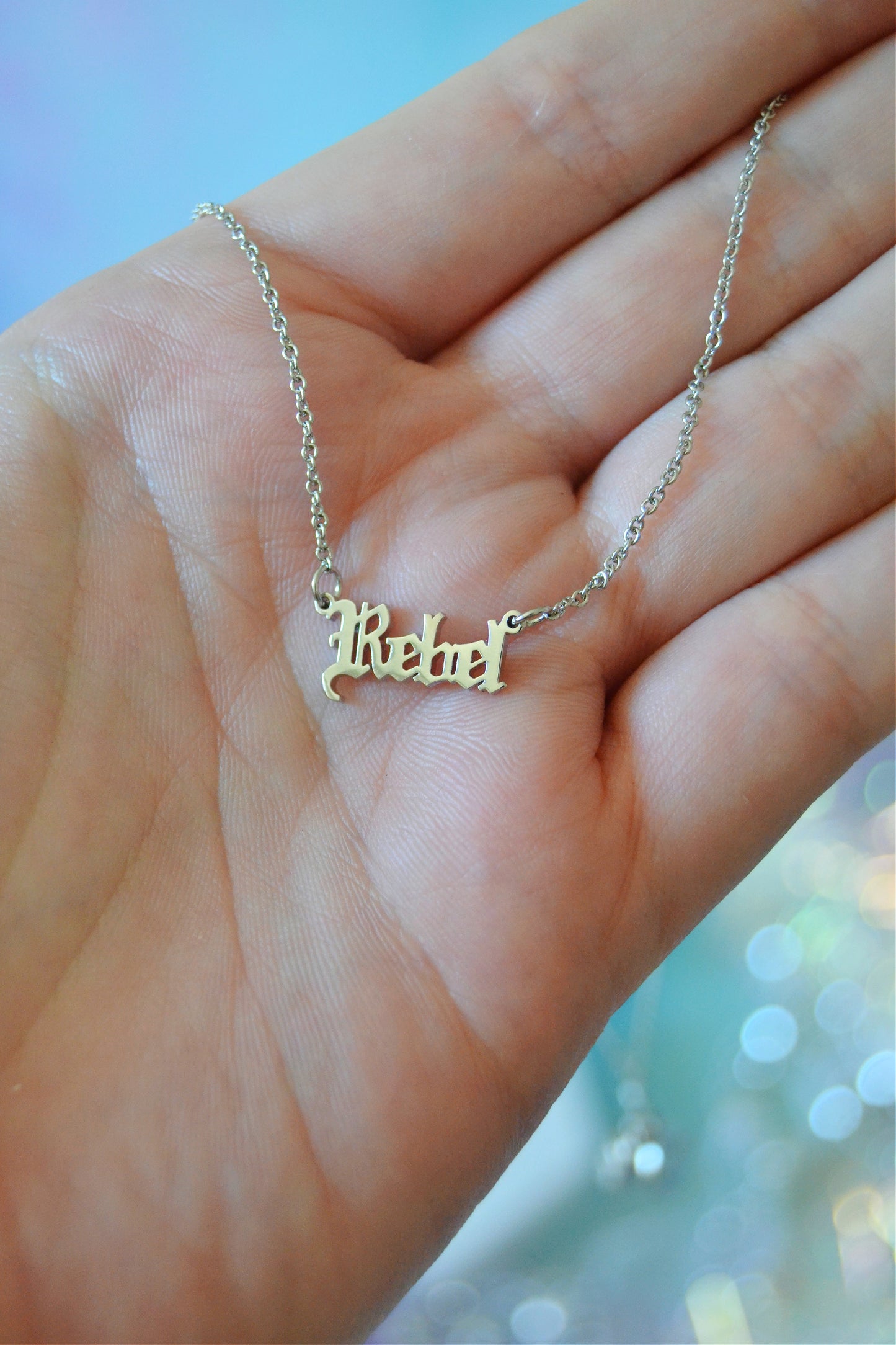 Rebel Nameplate Necklace