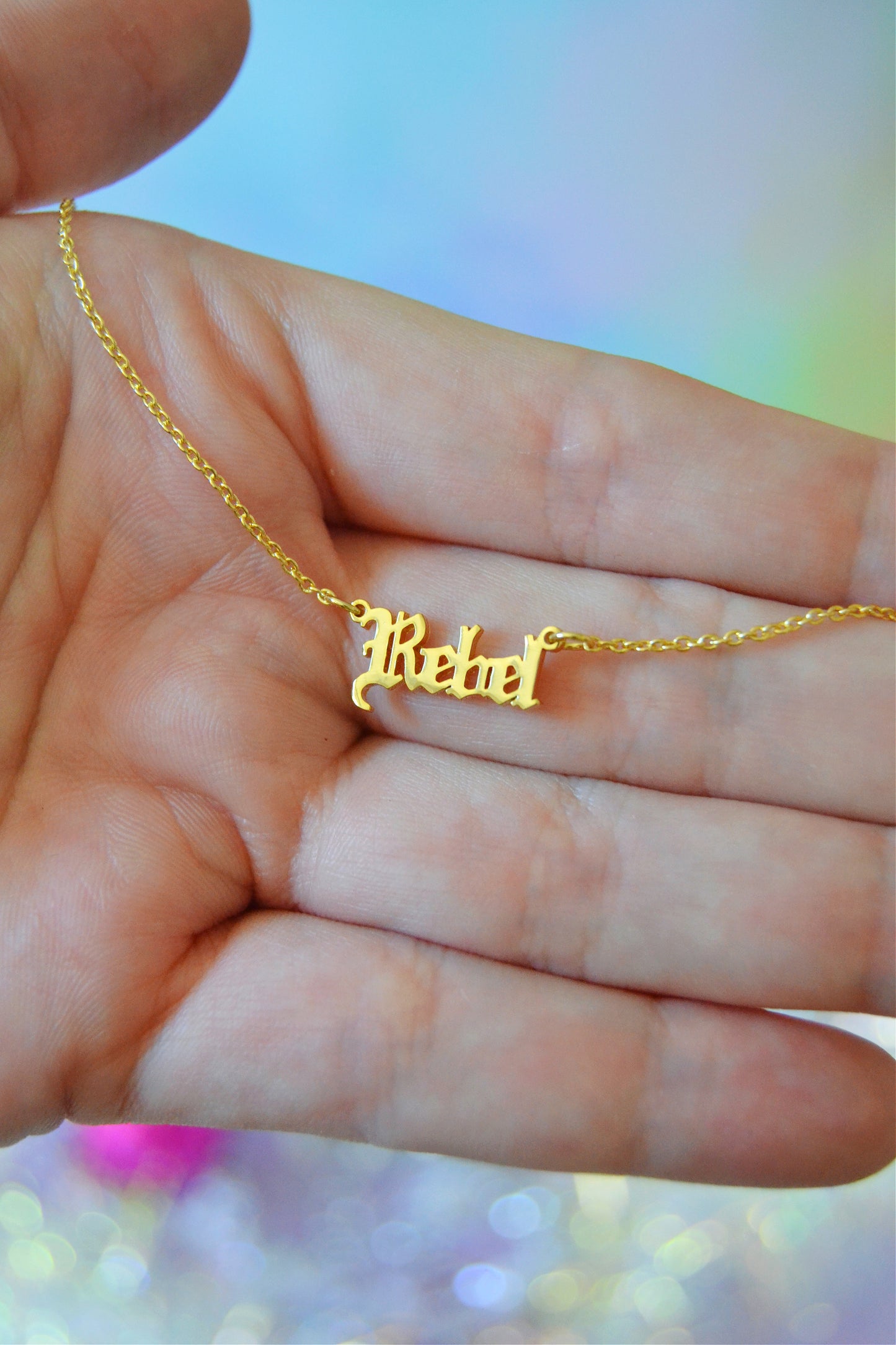 Rebel Nameplate Necklace