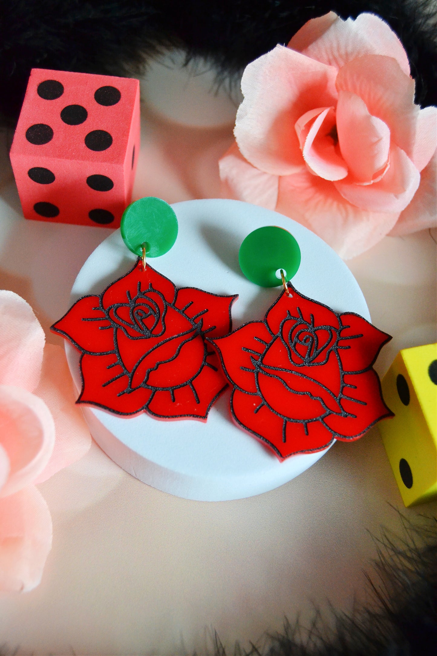 Traditional Rose Earrings