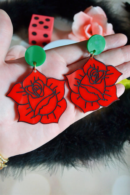 Traditional Rose Earrings