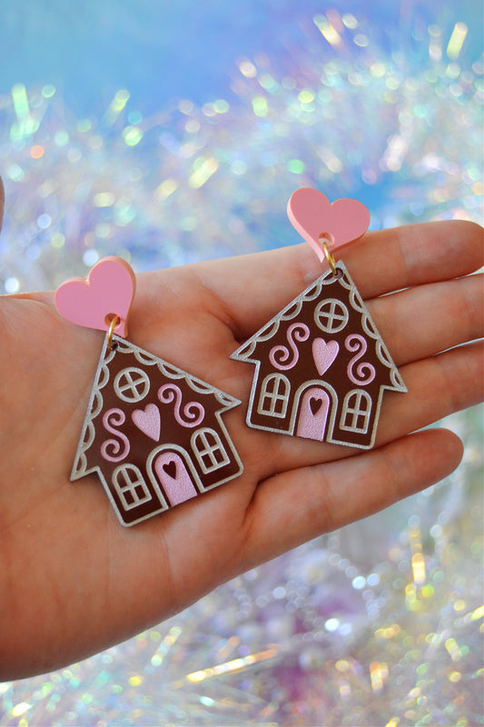 Gingerbread House Earrings