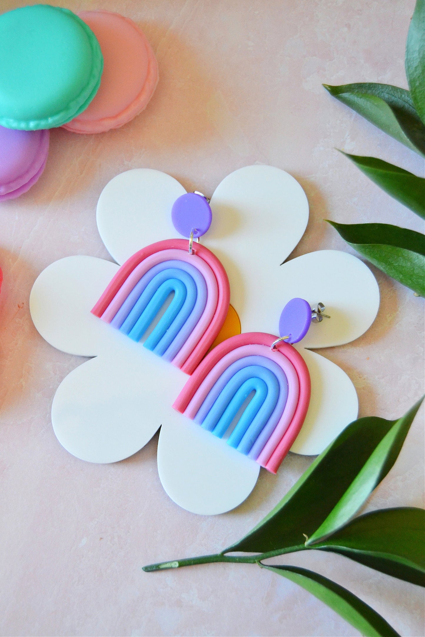 Bisexual Rainbow Clay Earrings