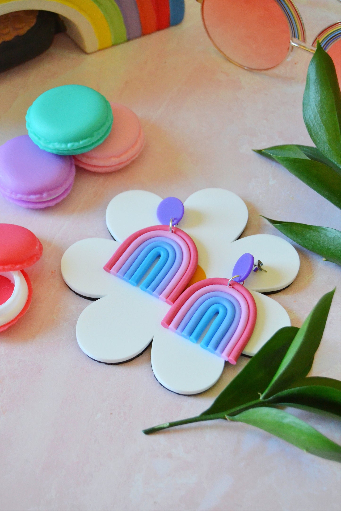 Bisexual Rainbow Clay Earrings