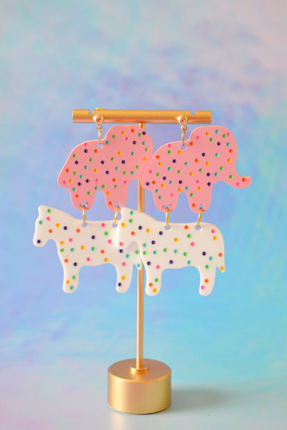 Circus Animal Sprinkle Cookies Earrings