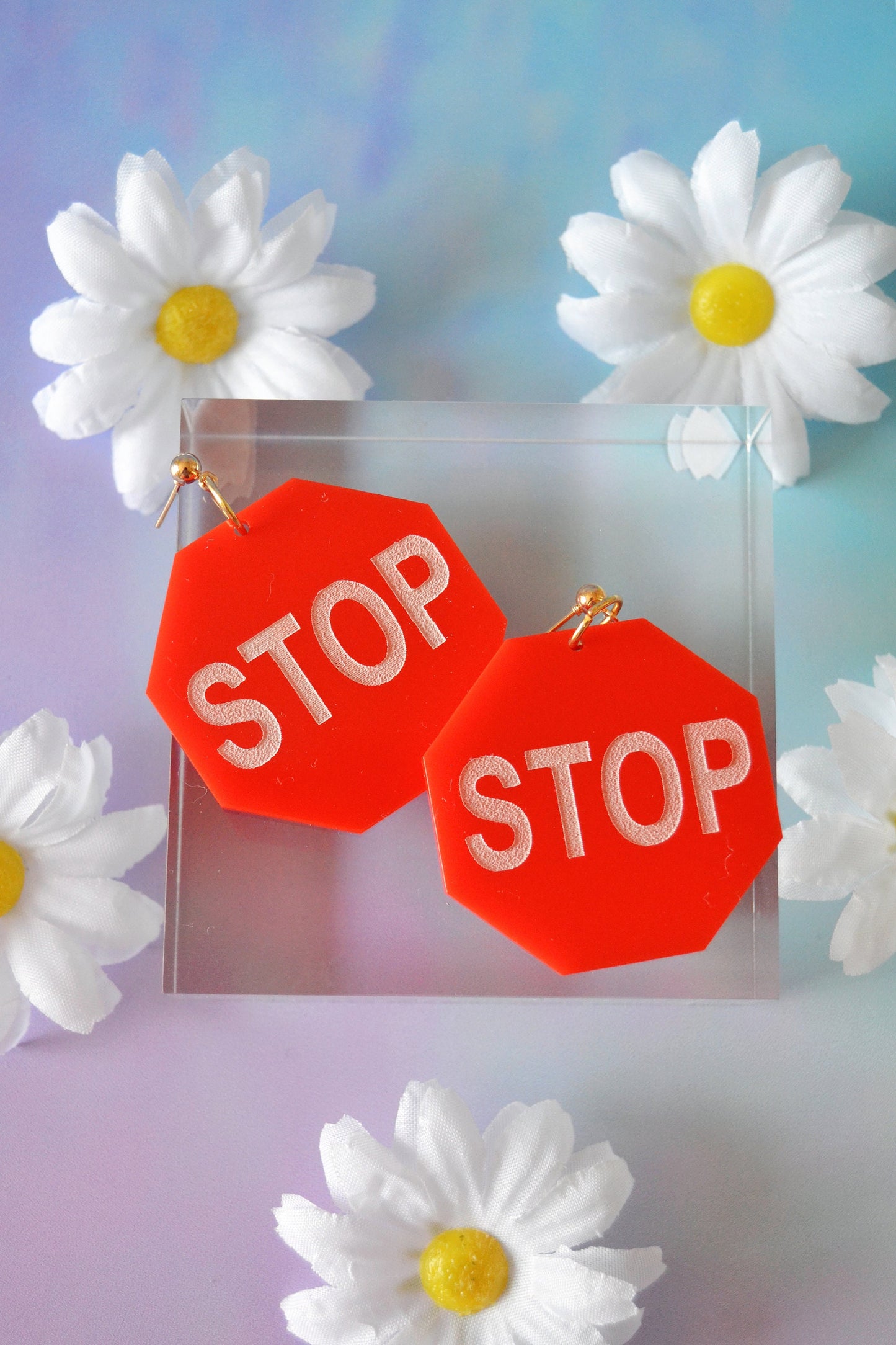 Stop Sign Earrings