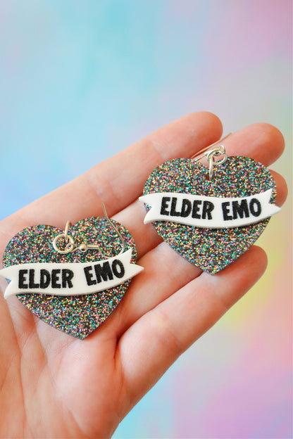 Elder Emo Heart Earrings