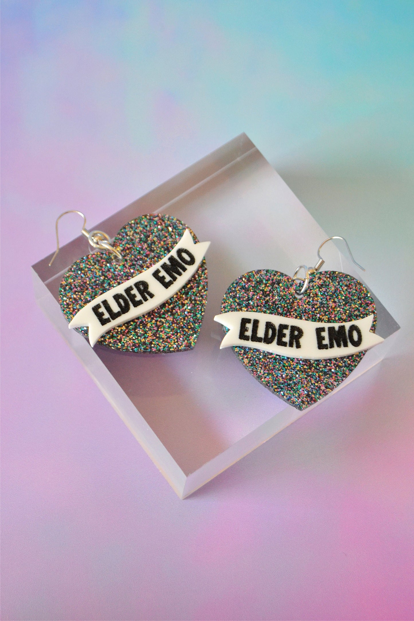 Elder Emo Heart Earrings