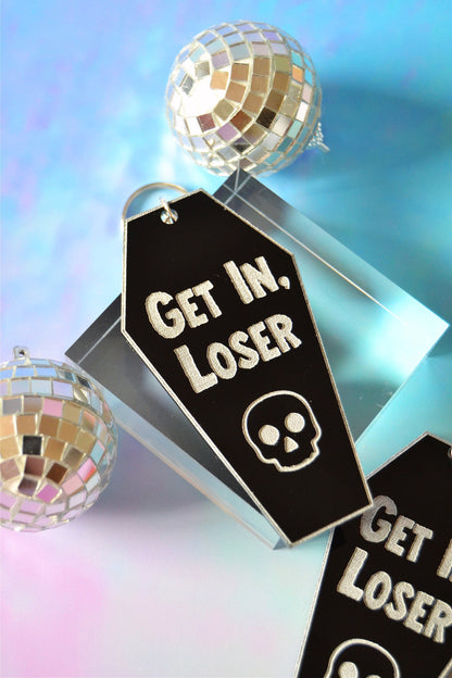 Get In Loser Spooky Keychain