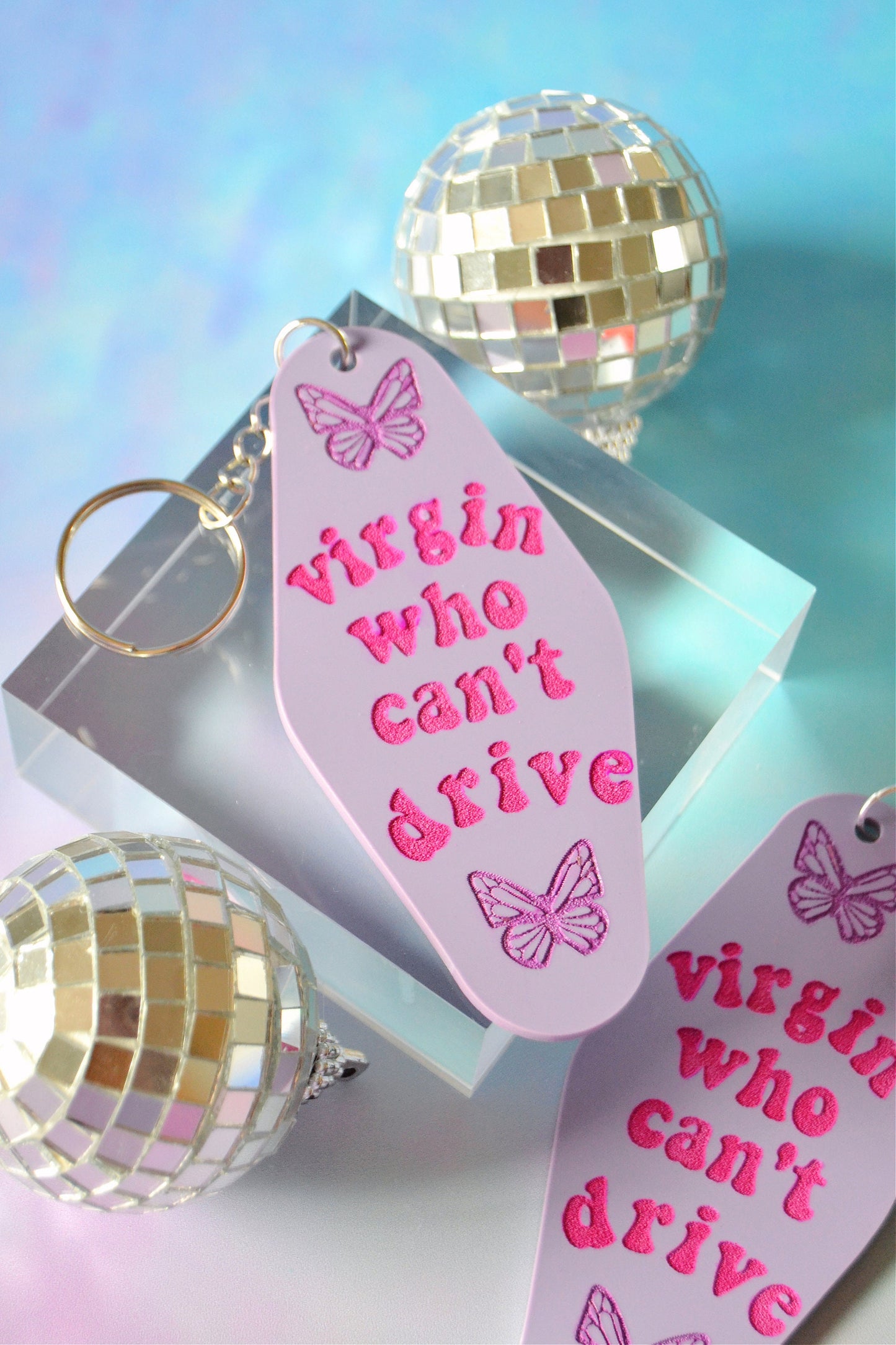 Virgin Who Can't Drive Keychain